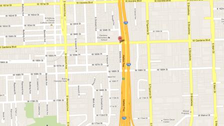 A map indicates the location of a drive-by shooting near Gardena Boulevard and Estrella Avenue in South Los Angeles on Wednesday, Nov. 7, 2012.