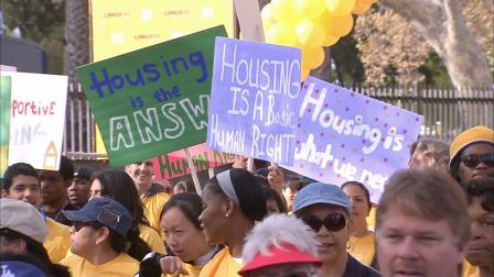 Tens of thousands of people participated in the 6th annual Homewalk to End Homelessness through the streets of downtown Los Angeles on Saturday, Nov. 17, 2012.