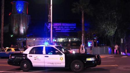 A Los Angeles County Sheriffs Department patrol car is seen in front of the West Hollywood House of Blues, where a stabbing took place on Monday, Nov. 19, 2012.