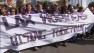 Protesters march near LAX on Wednesday, Nov. 21, 2012.