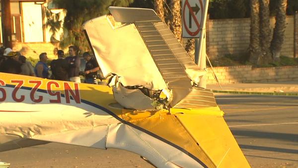 A small airplane with two occupants crashed on the California State University, Northridge, campus on Sunday, Nov. 25, 2012.