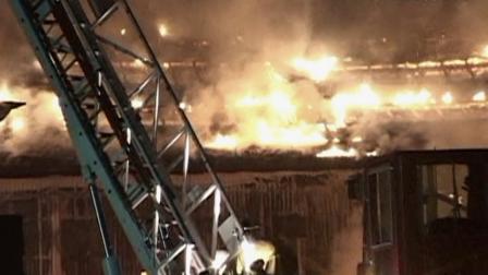 A fire ripped through a commercial building in Vernon on Sunday, Dec. 9, 2012.