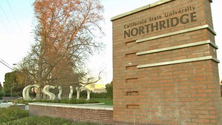 A sign for California State University, Northridge is shown in this undated file photo.