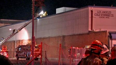 Firefighters said they sealed a significant ammonia leak coming from a pipe at a cold storage facility in downtown Los Angeles on Saturday, Dec. 29, 2012.