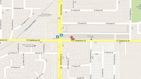 A map indicates the area near a Rite Aid located at 154 East Gladstone Street in Azusa where Brilata Isabelle, 34, was arrested for armed robbery Friday, Jan. 11, 2013.