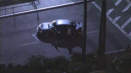 A suspect led authorities on a low-speed pursuit that ended in front of the Long Beach Airport on Wednesday, Jan. 30, 2013.