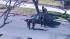 Police officers cautiously approach a vehicle at...