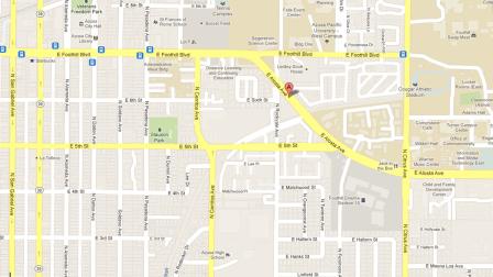 A map indicates the location of a robbery attempt involving a group of local college students on the 700 block of East Alosta Avenue in Azusa on Sunday, Feb. 3, 2013.