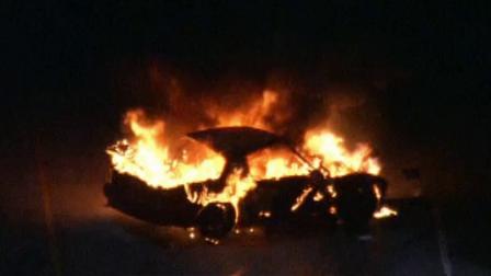 A high-speed chase ended in a fiery crash on a 10 Freeway connector ramp in Boyle Heights on Wednesday, Feb. 6, 2013.