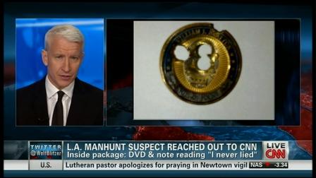 A screenshot shows CNN anchor Anderson Cooper talking on his news program on Thursday, Feb. 7, 2013.