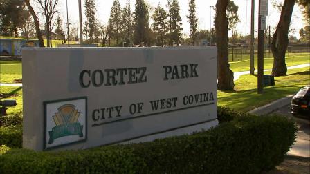 A sign at Cortez Park, located at 599 South Citrus Avenue in West Covina, is seen in this undated file photo.