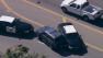 A high-speed police chase of a reported stolen vehicle ended in West Los Angeles after CHP officers performed a PIT maneuver on Wednesday, Feb. 20, 2013.