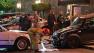 Two men were pinned between two cars, seen in this photo, outside of a bar in downtown Los Angeles on Saturday, March 10, 2013.