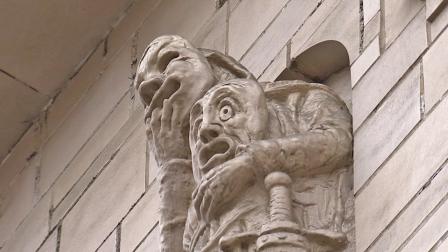 A wall statue at Graumans Million Dollar Theater is seen in this undate file photo.