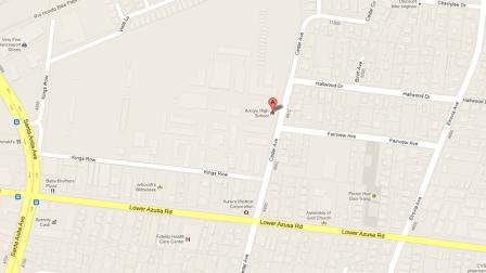 A map indicates the location of Arroyo High School in El Monte, Calif.