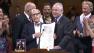 Dr. George Fischbeck, left, is honored at Los Angeles City Hall on Wednesday, April 10, 2013. The city declared the day Dr. George Day.