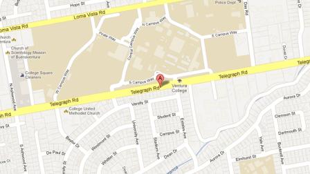 A map indicates the area near the 4600 block of Telegraph Road in Ventura where a 21-year-old man was assaulted by five alleged gang members on Sunday, April 14, 2013.