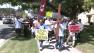 A crowd of people marched through the streets of Pomona on Saturday, April 27, 2013, to speak out against a wave of deadly violence in the city.