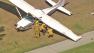 Los Angeles County Fire officials respond to a small plane that made an emergency landing at Westlake Village Golf Course on Monday, April 29, 2013.