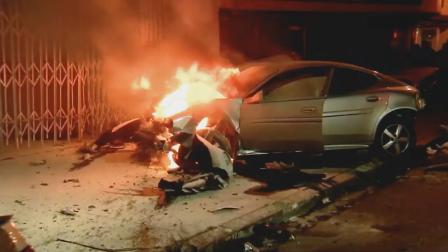 One person was killed and five others were injured in a road crash involving nine vehicles in South L.A. on Tuesday, April 30, 2013.