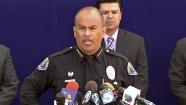 Huntington Park Police Chief Jorge Cisneros speaks during a news conference regarding a 2012 bank robbery on Monday, May 20, 2013.