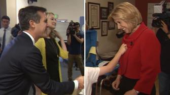 Eric Garcetti, left, and Wendy Greuel, right, talk to Eyewitness News on Monday, May 20, 2013.
