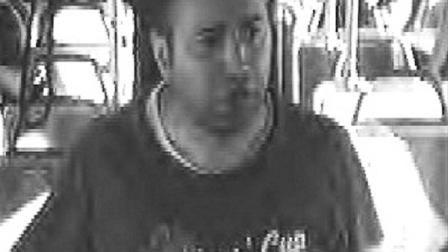 Bus surveillance shows a suspect in an assault on a Metro bus operator on May 28, 2013.