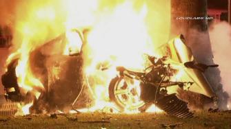 A fiery accident in Los Angeles left one person dead early Tuesday, June 18, 2013.