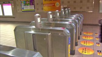 Metro turnstiles at Union Station are shown in this undated file photo.