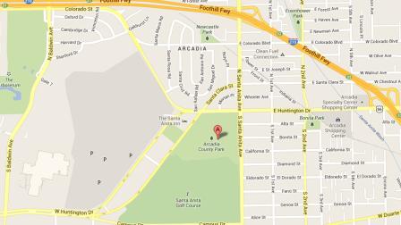 This Google Maps image shows the approximate location of an Arcadia park, where a 33-year-old man allegedly tried to kidnap a 6-year-old girl on Sunday, June 23, 2013.