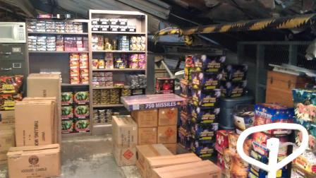 About two and a half tons of illegal fireworks were seized from a building near Whittier High School on Sunday.