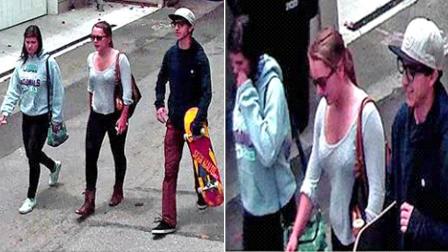 The Santa Monica Police Department released these surveillance images of three suspects wanted for questioning about an arson investigation in Santa Monica.