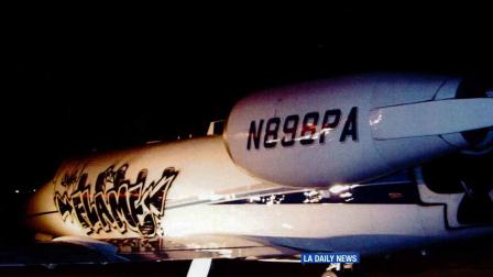 Vandals broke into the Van Nuys Airport and vandalized a multi-million-dollar Learjet on Saturday, July 13, 2013.