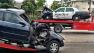 A police cruiser and another vehicle are shown following a crash that injured at least two people in Hawthorne on Wednesday, July 24, 2013.