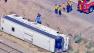 A tour bus with a sign that reads, Da Zhen Bus, overturned while traveling on the eastbound 210 Freeway in Irwindale on Thursday,  Aug. 22, 2013. Approximately 50 people were injured in the crash.