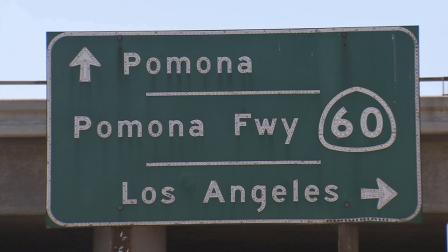 A sign for the 60 Freeway is seen in this undated file photo.