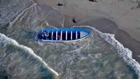 A panga boat was found abandoned about 100 feet south of Point Mugu Rock on Tuesday, Aug. 27, 2013.