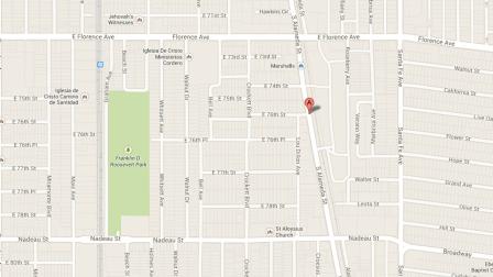 A map indicates the location where a man died in an alley at Alameda and 76th streets in Walnut Park on Monday, Sept. 2, 2013.