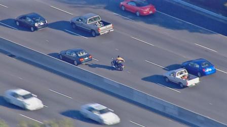 A suspect riding a motorcycle in the San Fernando Valley led police on a high-speed chase into East L.A. Wednesday.