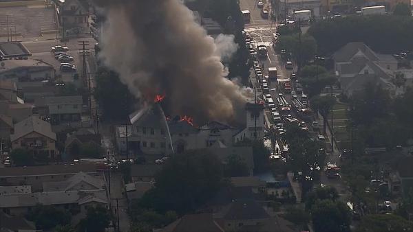 A historic church in Los Angeles that was built in 1895 went up in flames on Tuesday, Oct. 8, 2013.