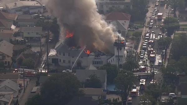 A historic church in Los Angeles that was built in 1895 went up in flames on Tuesday, Oct. 8, 2013.