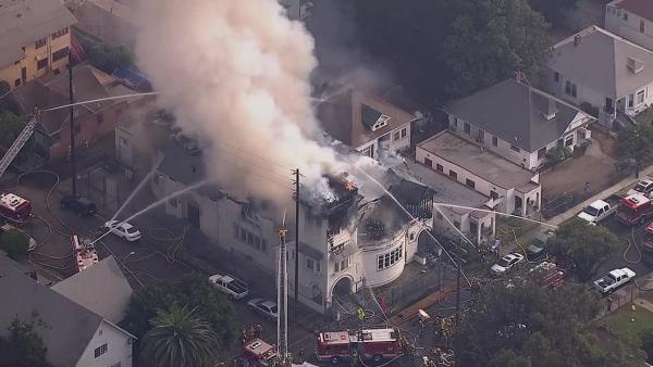 A historic church in Los Angeles that was built in 1895 went up in flames on Tuesday, Oct. 8, 2013.