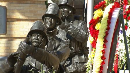 The Los Angeles City Fire Department held a memorial service in Hollywood on Saturday, Oct. 12, 2013, to honor fallen firefighters.