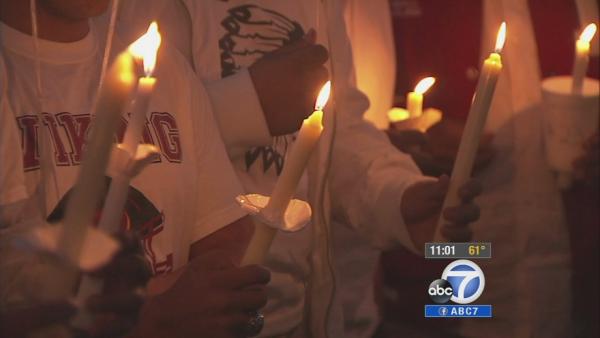 Downey football player remembered with vigil