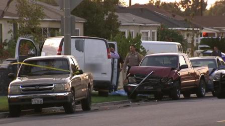 A man was shot and killed while driving in the 6000 block of Main Street in South Gate Sunday, Oct. 13, 2013.