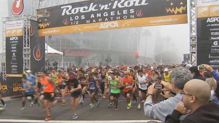 Thousands of people laced up their running shoes for the Rock N Roll Half-Marathon Sunday morning, October 27, 2013.