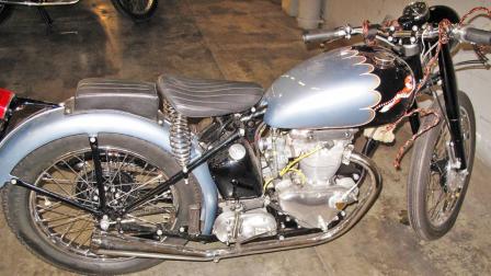 A vintage 1953 Triumph motorcycle was recovered Wednesday, Oct. 30, 2013, in Los Angeles after it was stolen in 1967 from a back yard in Oklahoma.