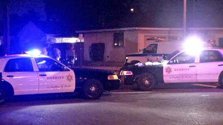 Sheriffs patrol vehicles are shown at the scene of a deadly hit-and-run crash at Greendale Avenue and Marshall Street in Rosemead on Sunday, Dec. 29, 2013.