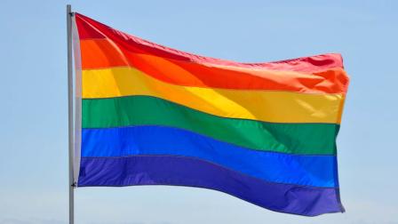 Undated photo of a rainbow flag