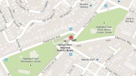 A map shows the 3500 block of Marmion Way in Highland Park.
